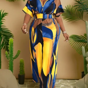 Maweii Plus Size Women Floral Print Short Sleeve Maxi Dress For New Year Clothes